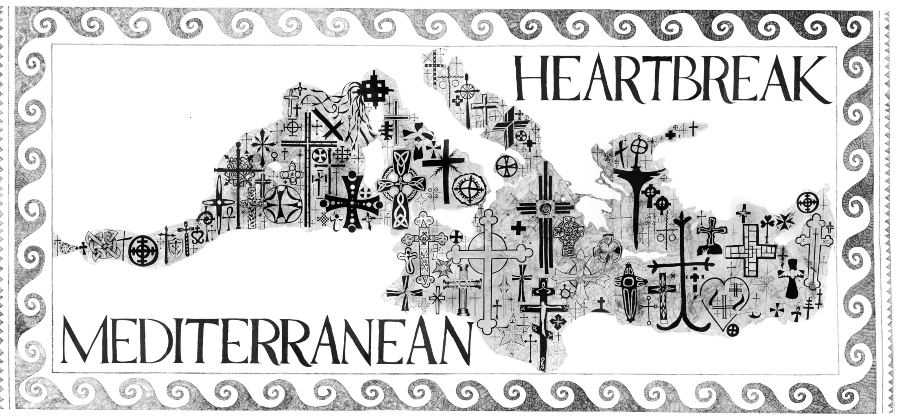 Aleksandra Mir Mediterranean Heartbreak, 2007, caneta Sharpie sobre papel Fabriano 300 por 800 cm