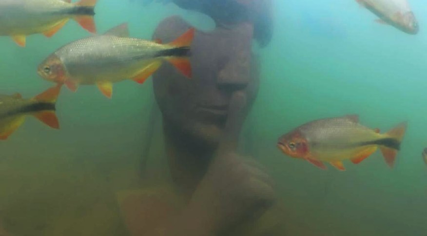 Uma das obras exposta no inédito Museu Subaquático em Bonito, que dialoga com a sustentabilidade