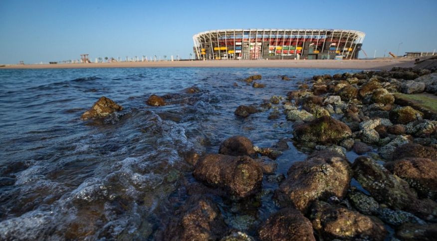 Ras Abu Aboud Stadium, em Doha, no Qatar, é um dos estádios da Copa do Mundo de 2022